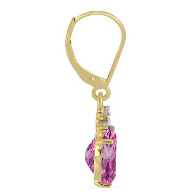 BUY 14K GOLD REAL PINK TOPAZ GEMSTONE CLASSIC EARRINGS